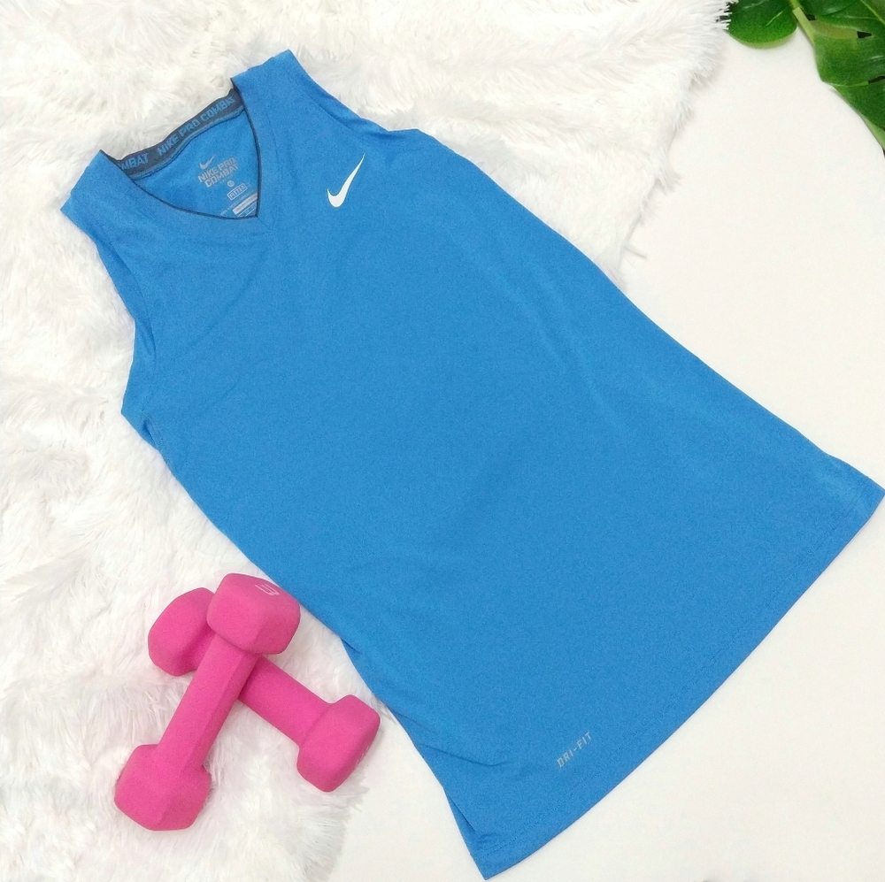 Nike Pro Combat Turquoise Shirt Size XSmall